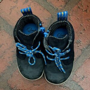 Clarks Kids Navy Sneakers with Bright Blue Accents